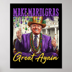 Funny Mardi Gras Donald Trump Mardi Gras American Poster