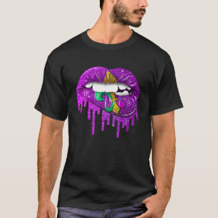 Funny Mardi Gras Karneval Lila Goldgräber T-Shirt