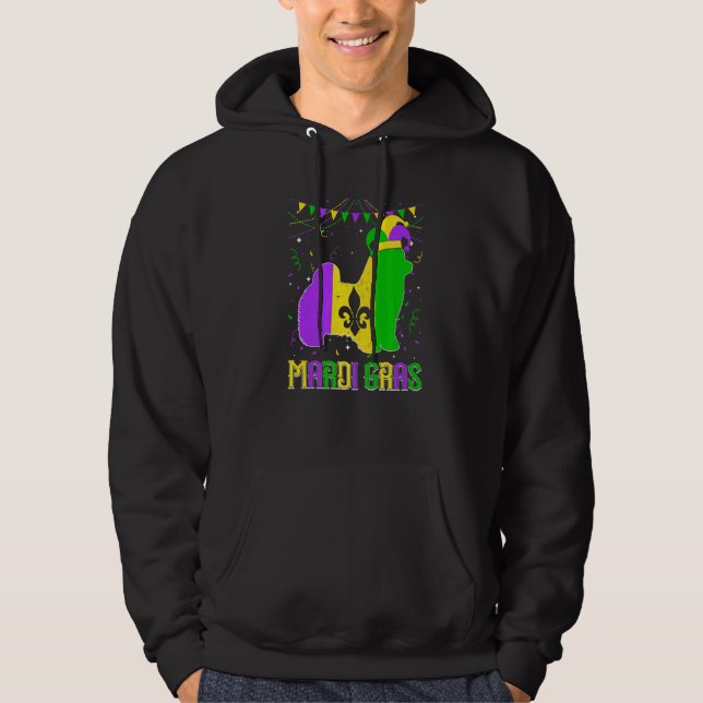 Funny Mardi Gras Maltese Dog Dad Mom Mardi Gras Pr Hoodie (Vorderseite)