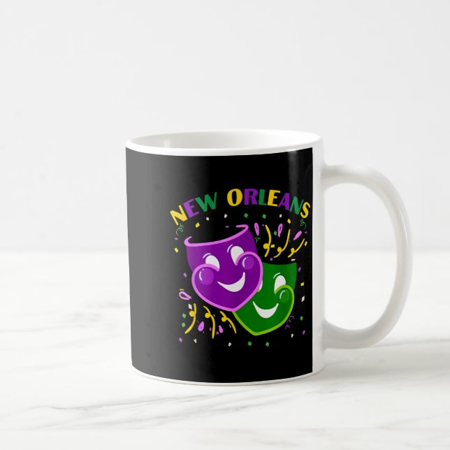Funny Mardi Gras Mask Louisiana New Orleans Carniv Kaffeetasse (Rechts)