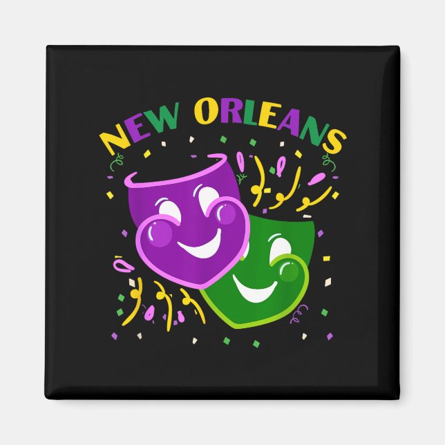 Funny Mardi Gras Mask Louisiana New Orleans Carniv Magnet (Vorne)