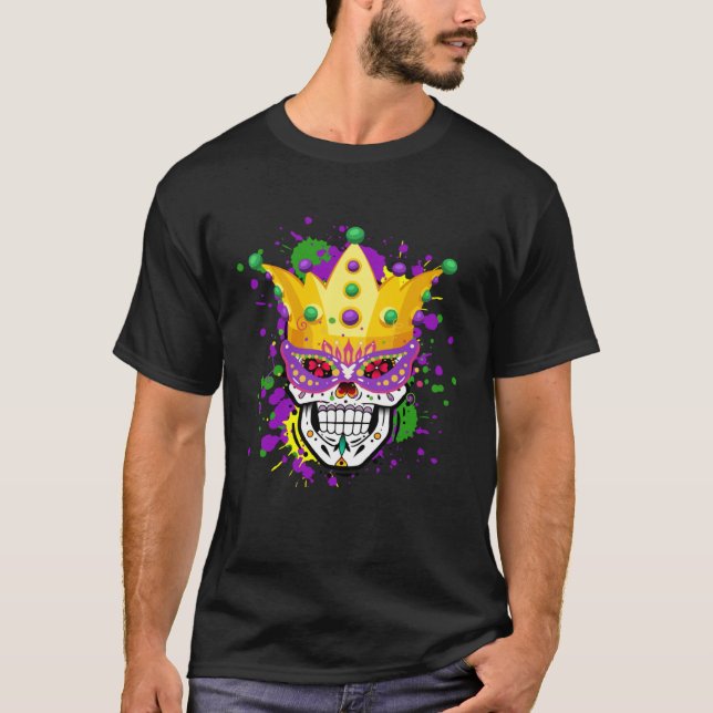 Funny Mardi Gras Mask Party Apparel Men Women Kids T-Shirt (Vorderseite)
