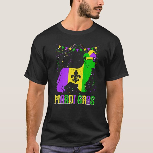 Funny Mardi Gras Newfoundland Dog Dad Mom Mardi Gr T-Shirt (Vorderseite)