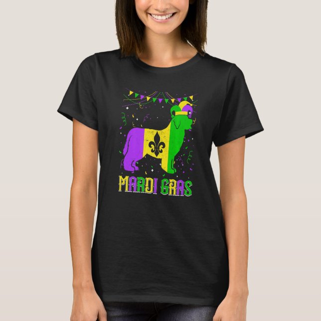 Funny Mardi Gras Newfoundland Dog Dad Mom Mardi Gr T-Shirt (Vorderseite)