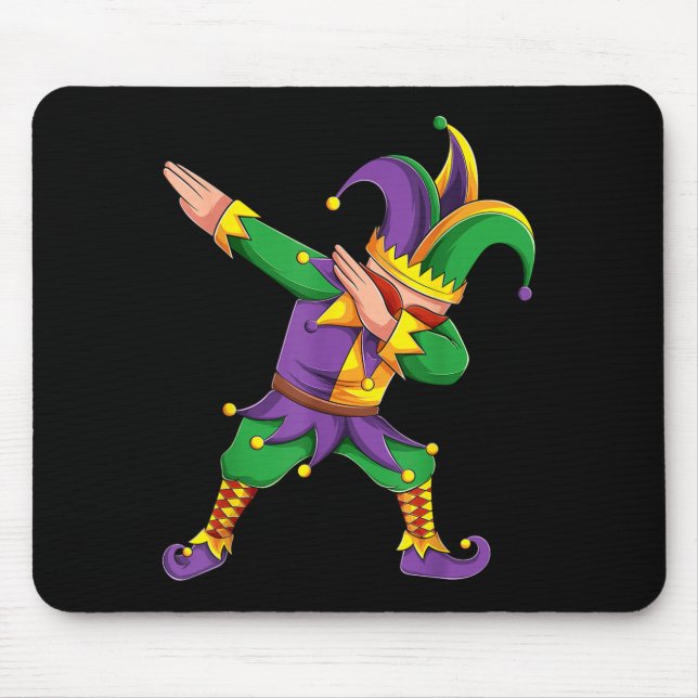 Funny Mardi Gras Outfit Dabbing Jester New Orleans Mousepad (Vorne)
