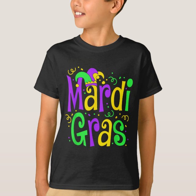 Funny Mardi Gras Parade Outfit Jester Hat Men Wome T-Shirt (Vorderseite)