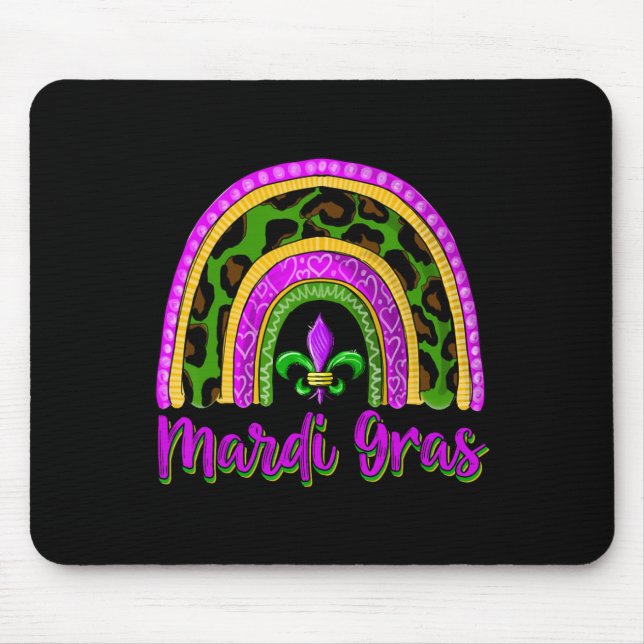 Funny Mardi Gras Parade Outfit Jester Rainbow Wome Mousepad (Vorne)