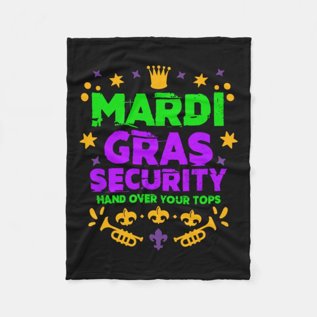Funny Mardi Gras Security Parade Festival Mardi Gr Fleecedecke (Vorderseite)