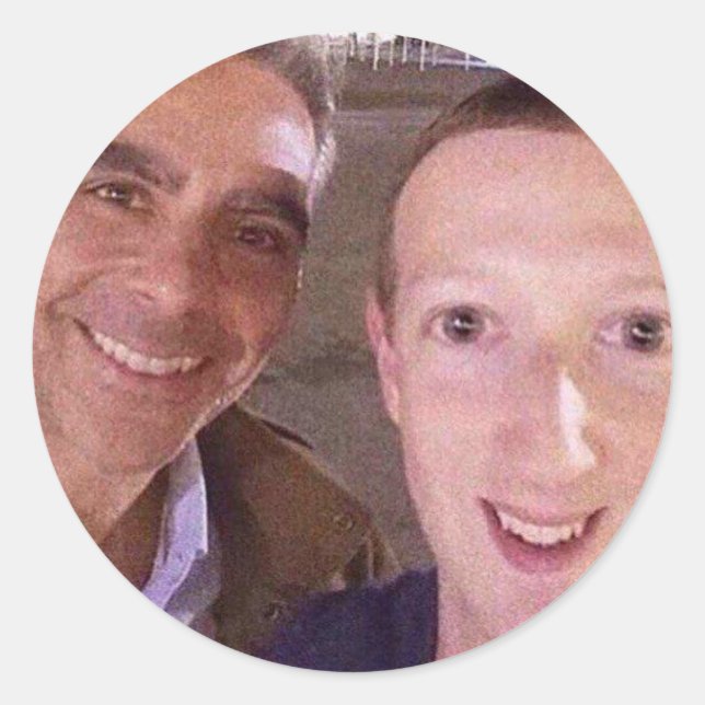 Funny Mark Zuckerberg Selfie Sticker (Vorderseite)