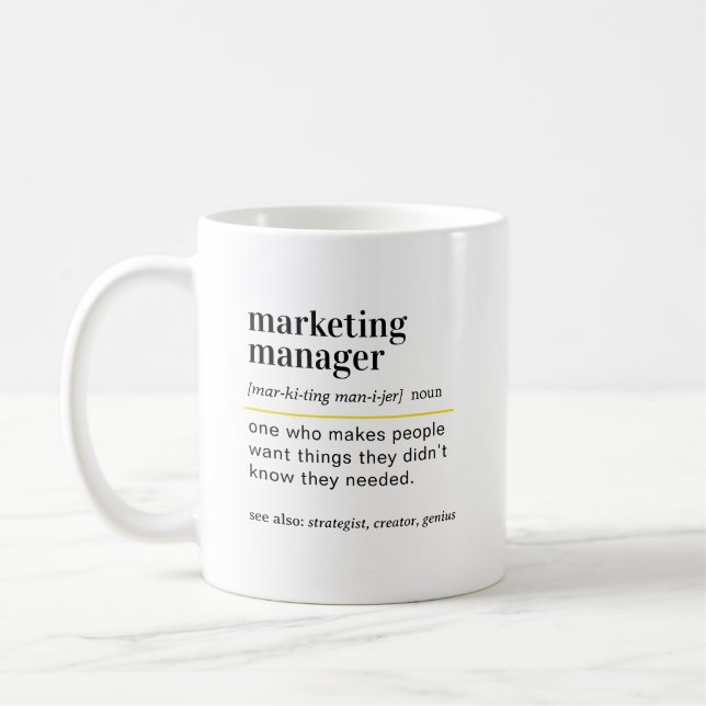Funny Marketing Manager Definition Gift Kaffeetasse (Links)