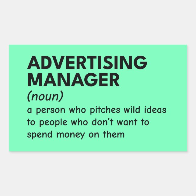 Funny Marketing Manager Definition Rechteckiger Aufkleber (Vorderseite)