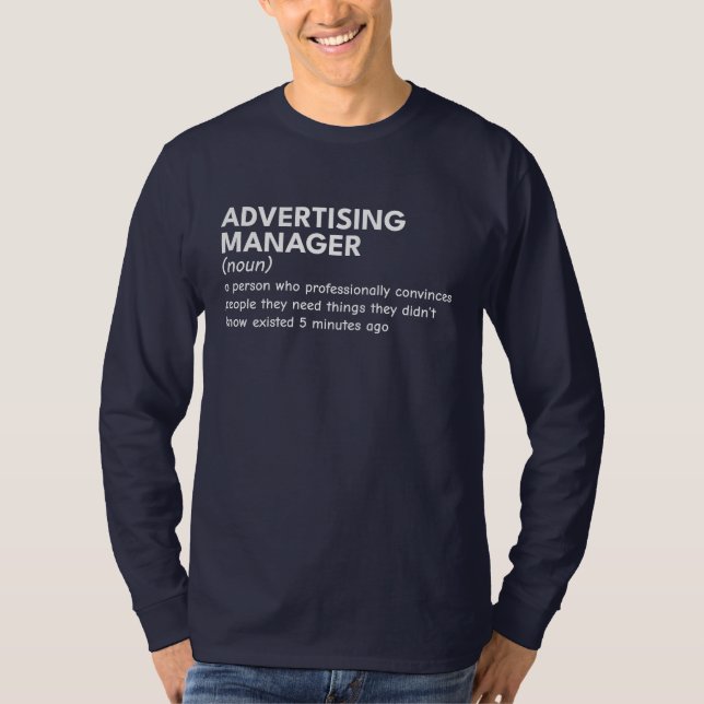 Funny Marketing Manager Definition T-Shirt (Vorderseite)