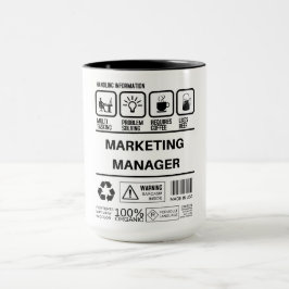 Funny Marketing Manager Handling Information Tasse
