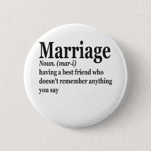 Funny Marriage Definition Ehepaar Ehemann-Geschenk Button