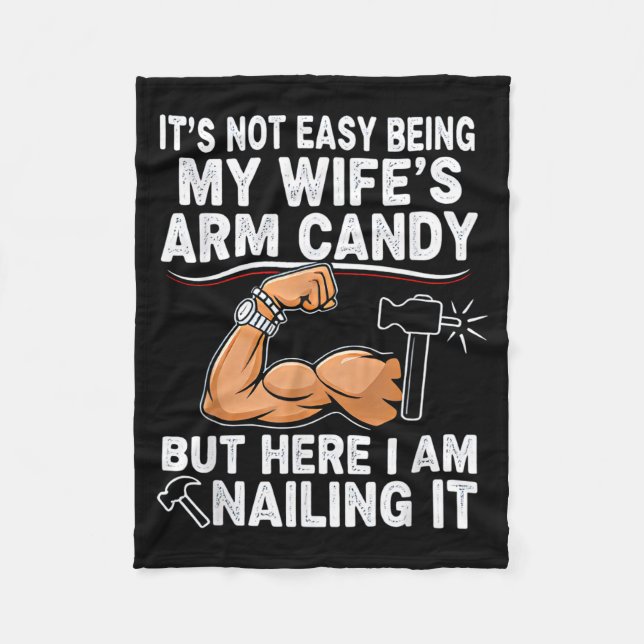 Funny Married Dad Husband Arm Candy Quote Humor  Fleecedecke (Vorderseite)