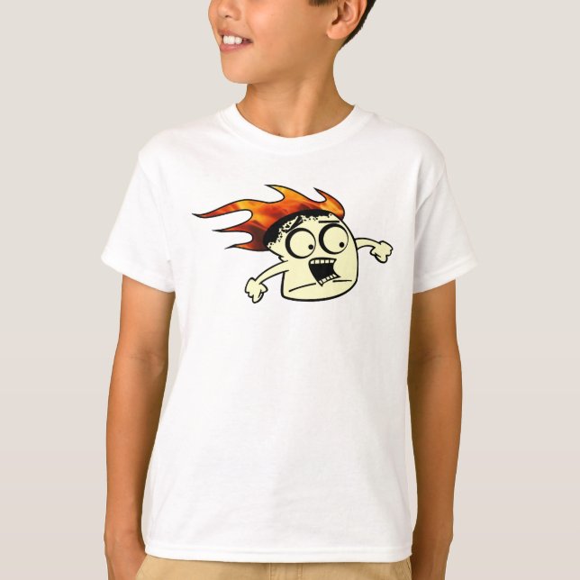 Funny Marshmallow brennt T-Shirt (Vorderseite)