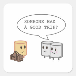 Funny Marshmallow Funny Camping Smores Männer Fra Quadratischer Aufkleber