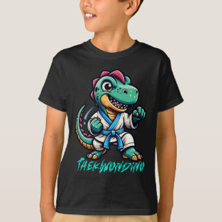 Funny Martial Arts Karate Taekwondo Dino Animal Cu T-Shirt