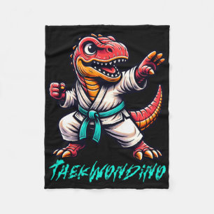 Funny Martial Arts Karate Taekwondo Dino Tier Cu Fleecedecke