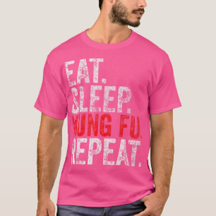 Funny Martial Ninja Kostüm Geschenk Eat Sleep Kung T-Shirt