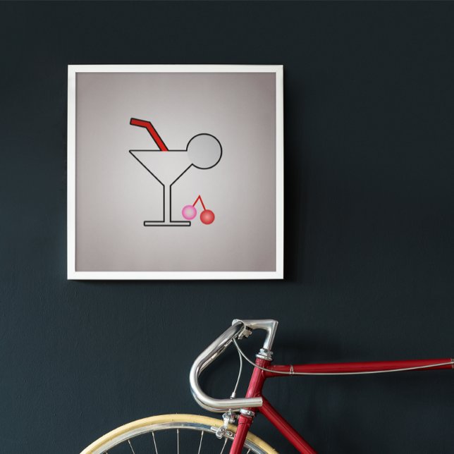 Funny Martini - Retro Cocktail mit Cherry Drehung Poster (Von Creator hochgeladen)