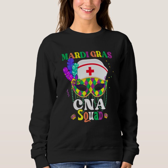 Funny Mask This Cna Nurse Lovers Mardi Gras Festiv Sweatshirt (Vorderseite)