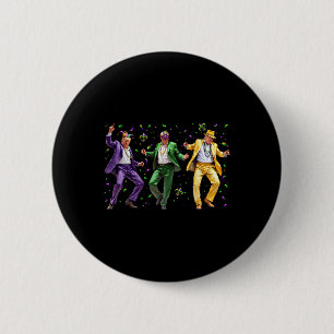 Funny Masked Trump Dance Mardi Gras New Orleans Ym Button