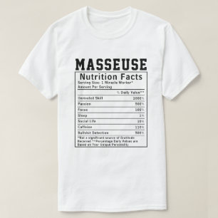 Funny Masseuse Nutrition Fakten Mitarbeiter Gesche T-Shirt