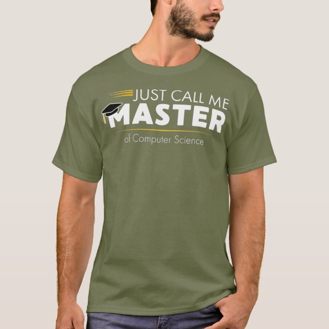 Funny Master of Computer Science Abschluss T-Shirt (Vorderseite)