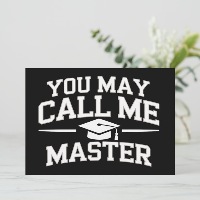 Funny Masters Degree MBA Education Graduation Einladung (Stehend Vorderseite)