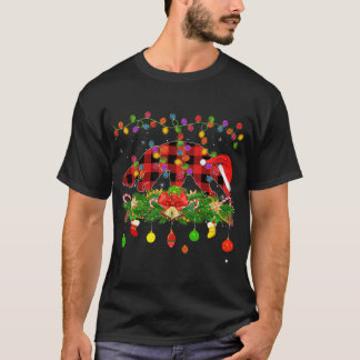 Funny Matching Buffalo Kariert Anteater Christmas  T-Shirt