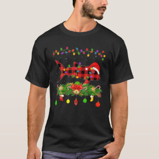 Funny Matching Buffalo Kariert Whale Hai Weihnacht T-Shirt