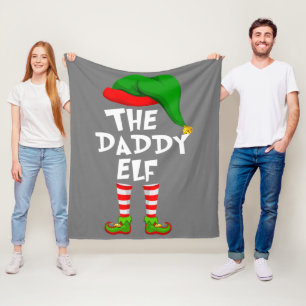 Funny Matching Family Christmas The Daddy Elf Fleecedecke