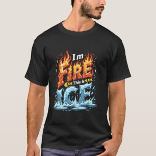 Funny Matching Family Fire and Ice Costume Couple T-Shirt