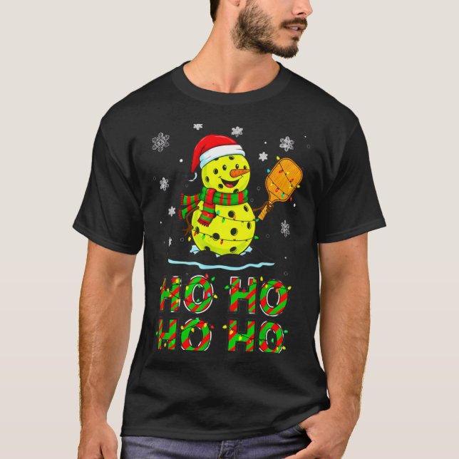 Funny Matching Family Santa Ho Ho Ho Ckleball Chri T-Shirt (Vorderseite)