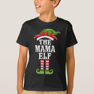 Funny Matching Family The Mama Elf Christmas Costu T-Shirt
