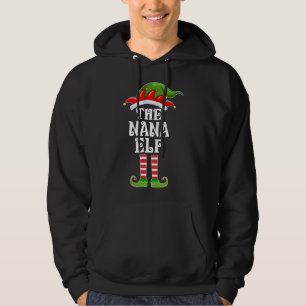 Funny Matching Family The Nana Elf Christmas Costu Hoodie