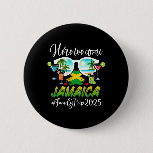 Funny Matching Family Trip Jamaica 2025 Black V-ne Button