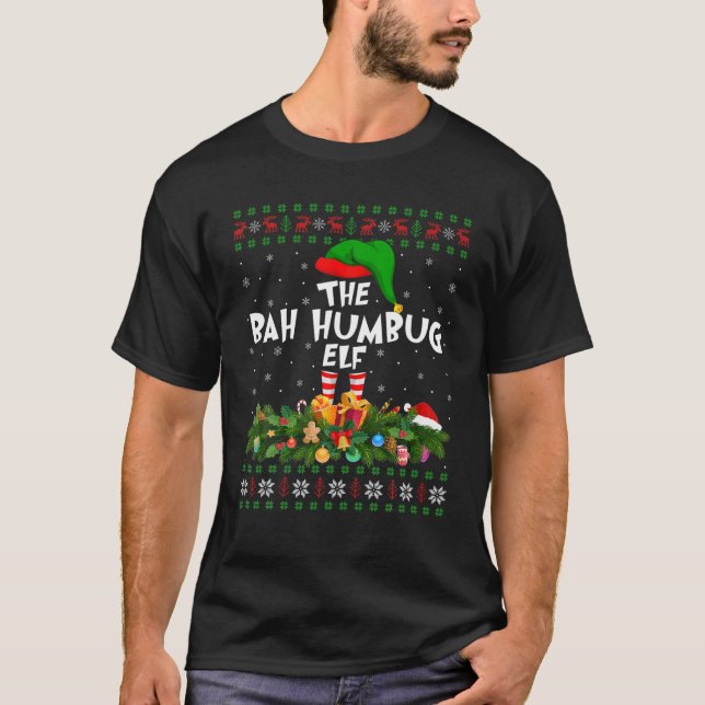 Funny Matching Family Ugly The Bah Humbug Elf Chri T-Shirt (Vorderseite)