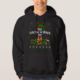 Funny Matching Family Ugly The Social Worker Elf C Hoodie