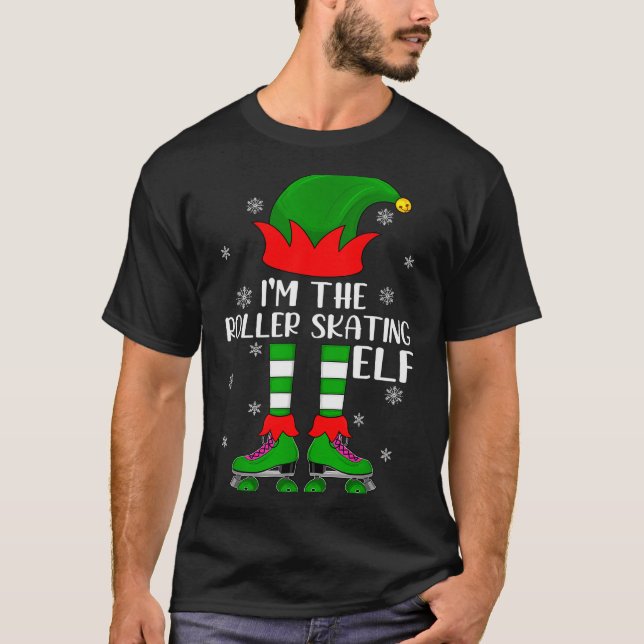 Funny Matching Group The Roller Skating Elf Christ T-Shirt (Vorderseite)