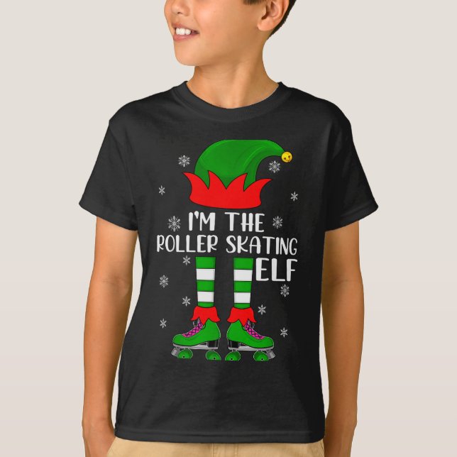 Funny Matching Group The Roller Skating Elf Christ T-Shirt (Vorderseite)