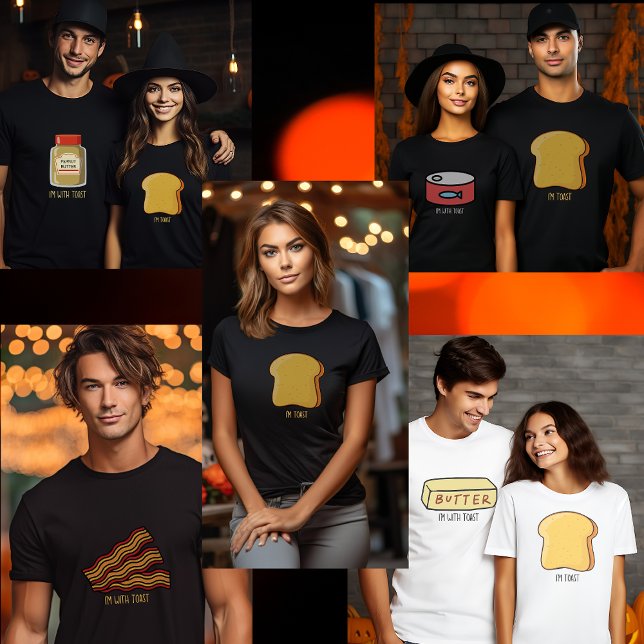 Funny Matching Paar Group halloween Bacon T-Shirt (Von Creator hochgeladen)