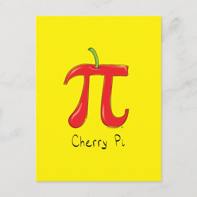 Funny Math Cherry Pi Symbol Postkarte (Vorderseite)