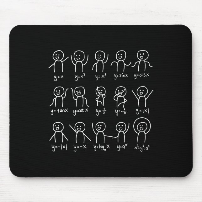 Funny Math Dances Happy Face Sketch Algebra Spaß Mousepad (Vorne)