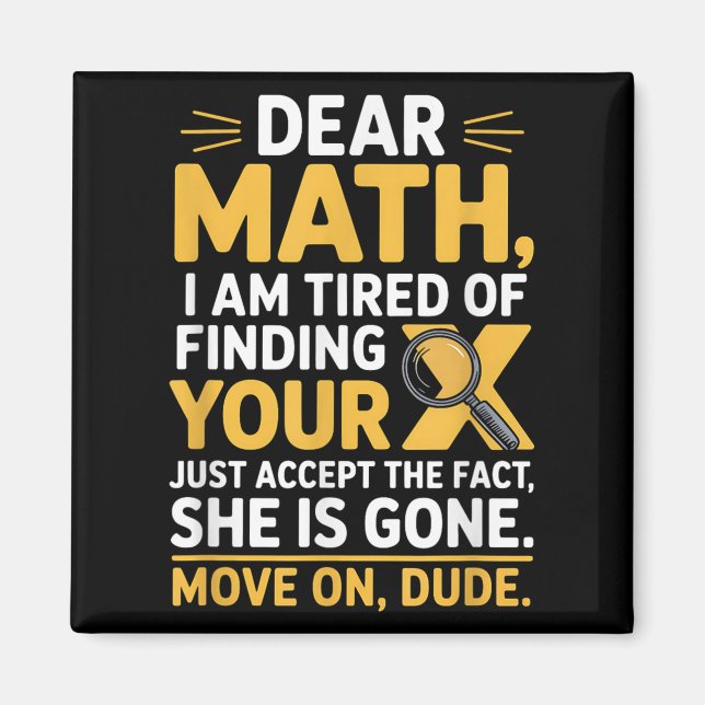 Funny Math Design For Boys Girls Math Teachers Men Magnet (Vorne)