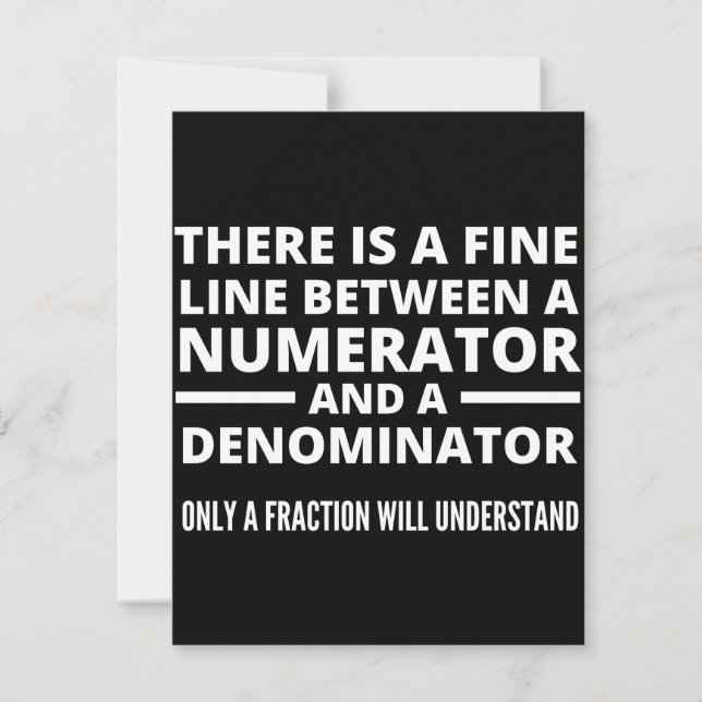 Funny Math FINE LINE NUMERATOR DENOMINATOR Save The Date (Vorderseite)
