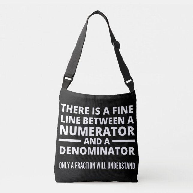 Funny Math FINE LINE NUMERATOR DENOMINATOR Tragetaschen Mit Langen Trägern (Vorderseite)