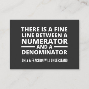 Funny Math FINE LINE NUMERATOR DENOMINATOR Visitenkarte
