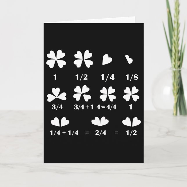 Funny Math Fraction Four Leaf Clover Teacher St Pa Karte (Vorderseite)